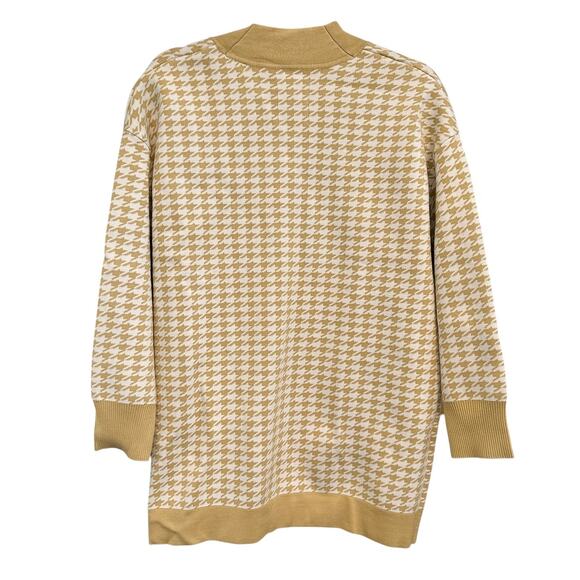 Sandro Dane Yellow Houndstooth Oversized Cardigan Sweater 0/2 - Picture 5 of 8